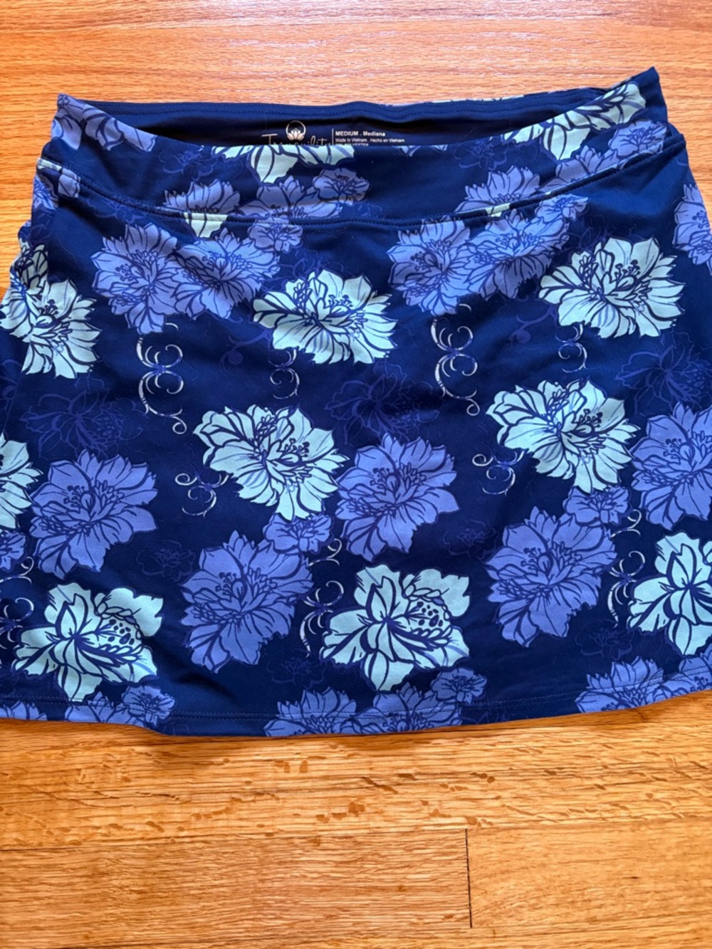 Golf skort Tranquility by Colorado Clothing Navy Floral with Blue Blooms
